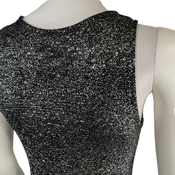 Everly Women’s Small Silver Sparkle Fit & Flare Mini Dress Sleeveless - Picture 7 of 10